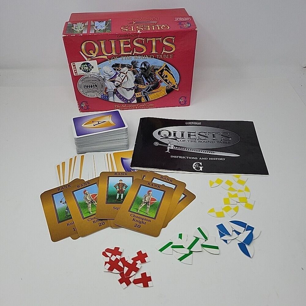 Gamewright QUESTS OF THE ROUND TABLE Adventure Card Game INCOMPLETE